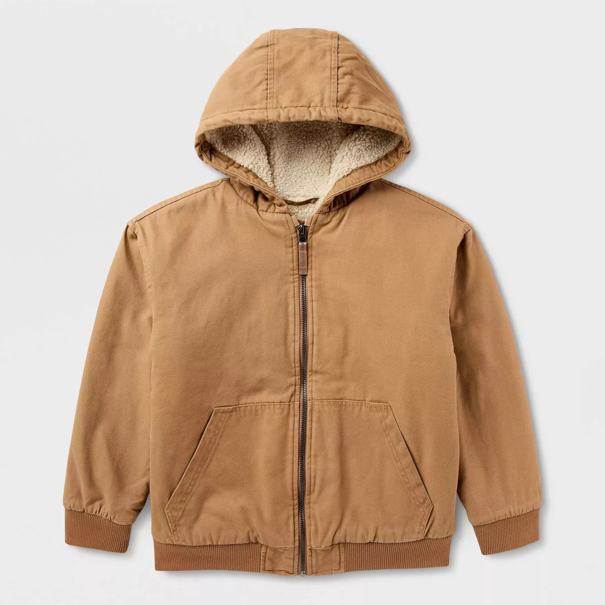 Boys' Faux Shearling Lined Jacket - Cat & Jack™ Brown/Cream XL | Target