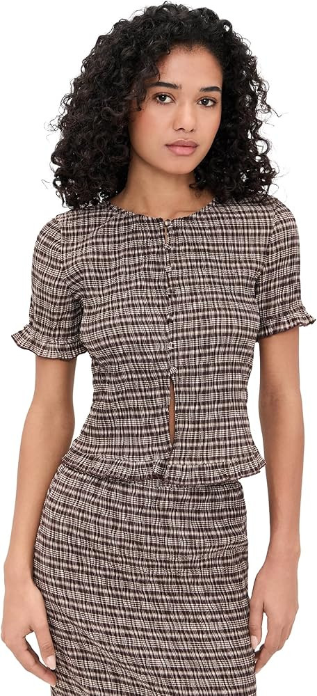Bailey Rose Women's Plaid Blouse | Amazon (US)