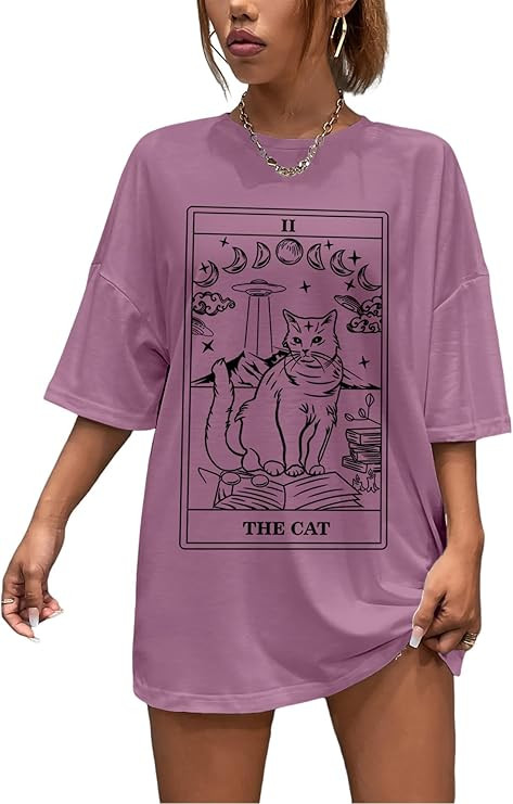 SOLY HUX Women's Oversized T Shirts Graphic Tees Casual Vintage Summer Tops Half Sleeve Shirts | Amazon (US)