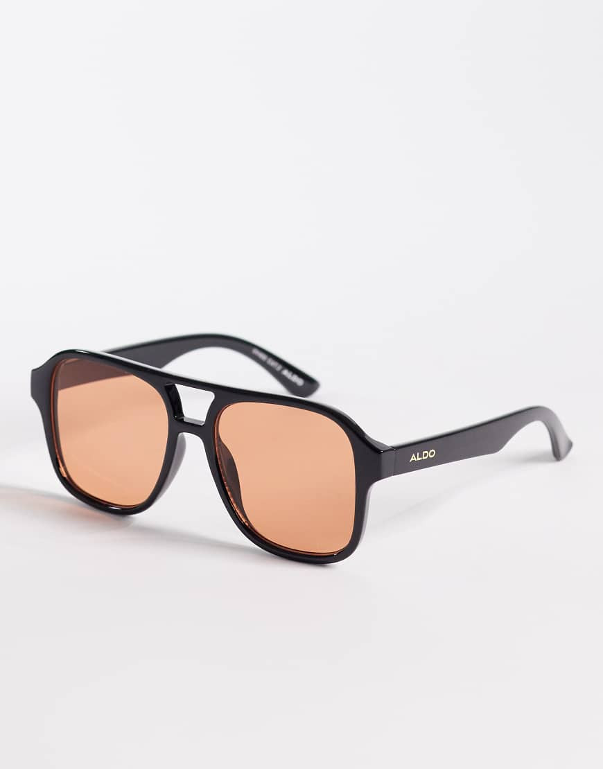 ALDO billiee aviator sunglasses with red lenses in black | ASOS (Global)