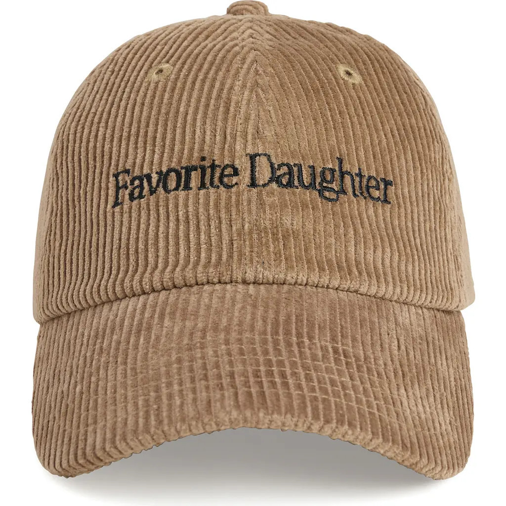 Favorite Daughter Classic Logo Corduroy Baseball Cap in Tan at Nordstrom | Nordstrom