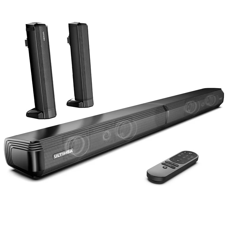 ULTIMEA 2.2ch Sound Bar for TV, Built-in Dual Subwoofer, 2 in 1 Separable Bluetooth 5.3 Soundbar ... | Walmart (US)