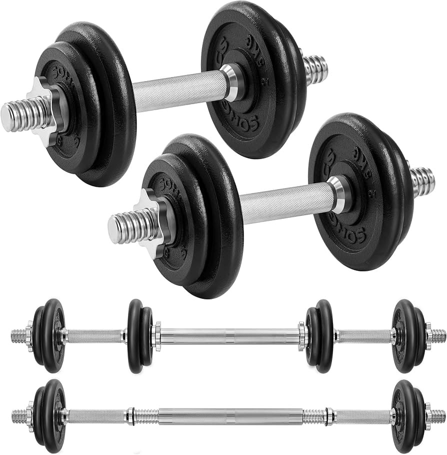 SONGMICS 2-in-1-Hanteln, 2er Set, Hantelset aus Gusseisen, verstellbar, Kurzhantelset mit Verbind... | Amazon (DE)