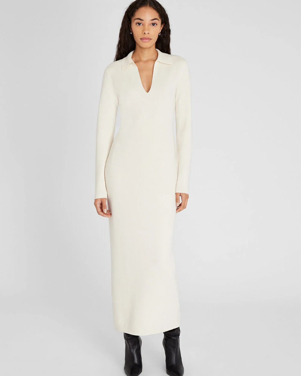 Cashmere Blend Open Collar Maxi Dress | Club Monaco (Global)