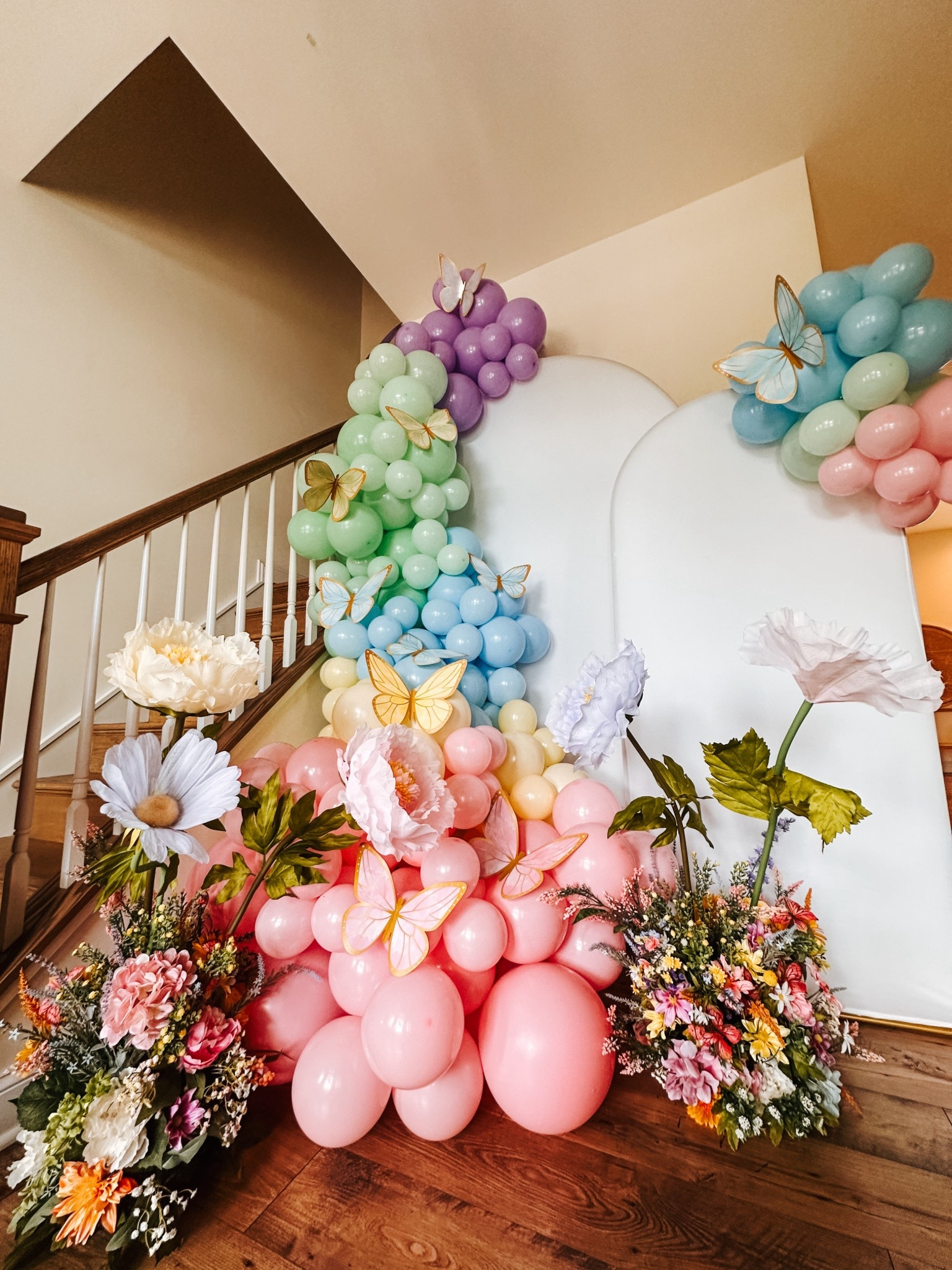 pastel floral butterfly balloon garland for toddler birthday #partyplanning 

#LTKParties #LTKKids