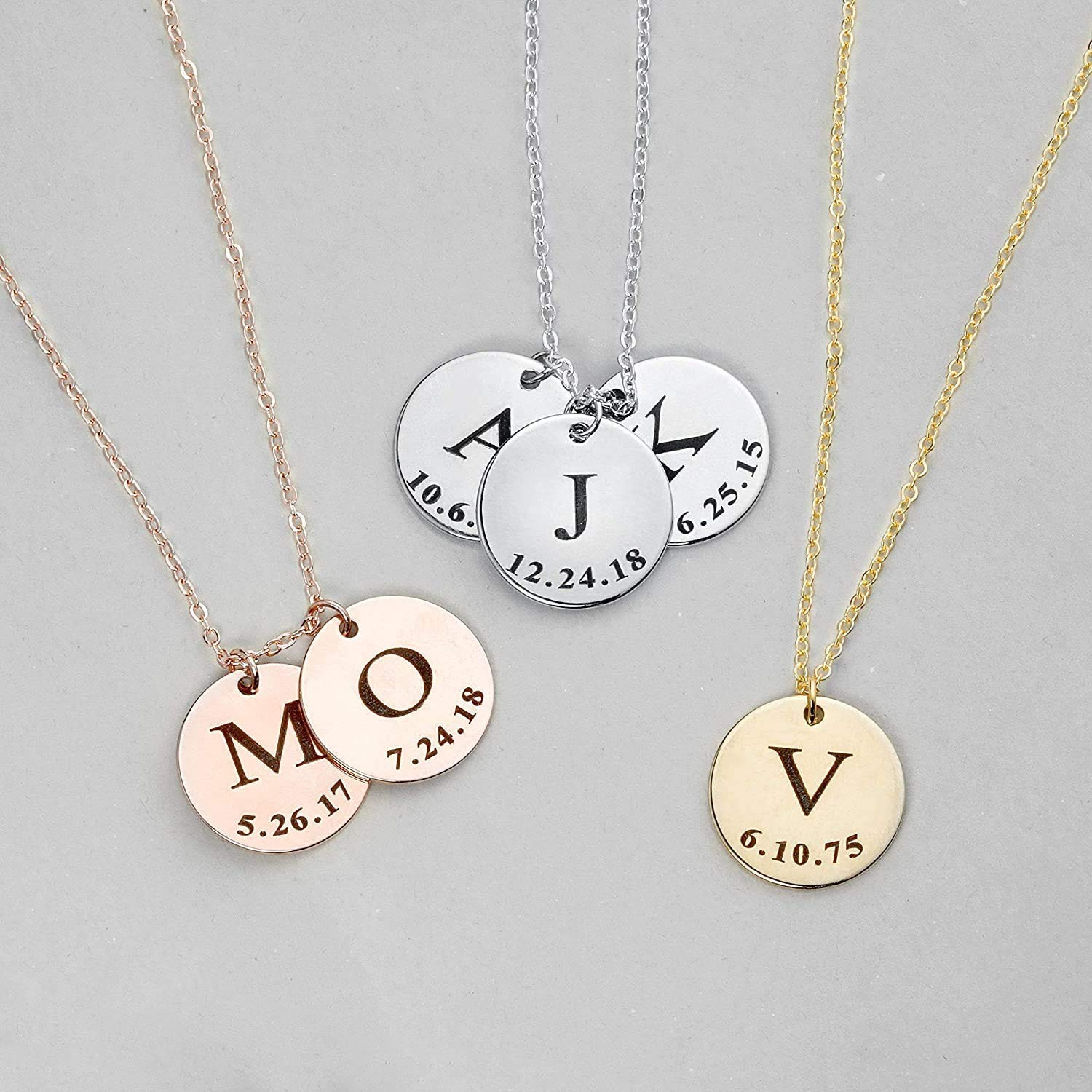 Mothers Day Gift Delicate Initial Disc Necklace Coin Graduation Gift for Her 2021 Amazon Handmade... | Amazon (US)