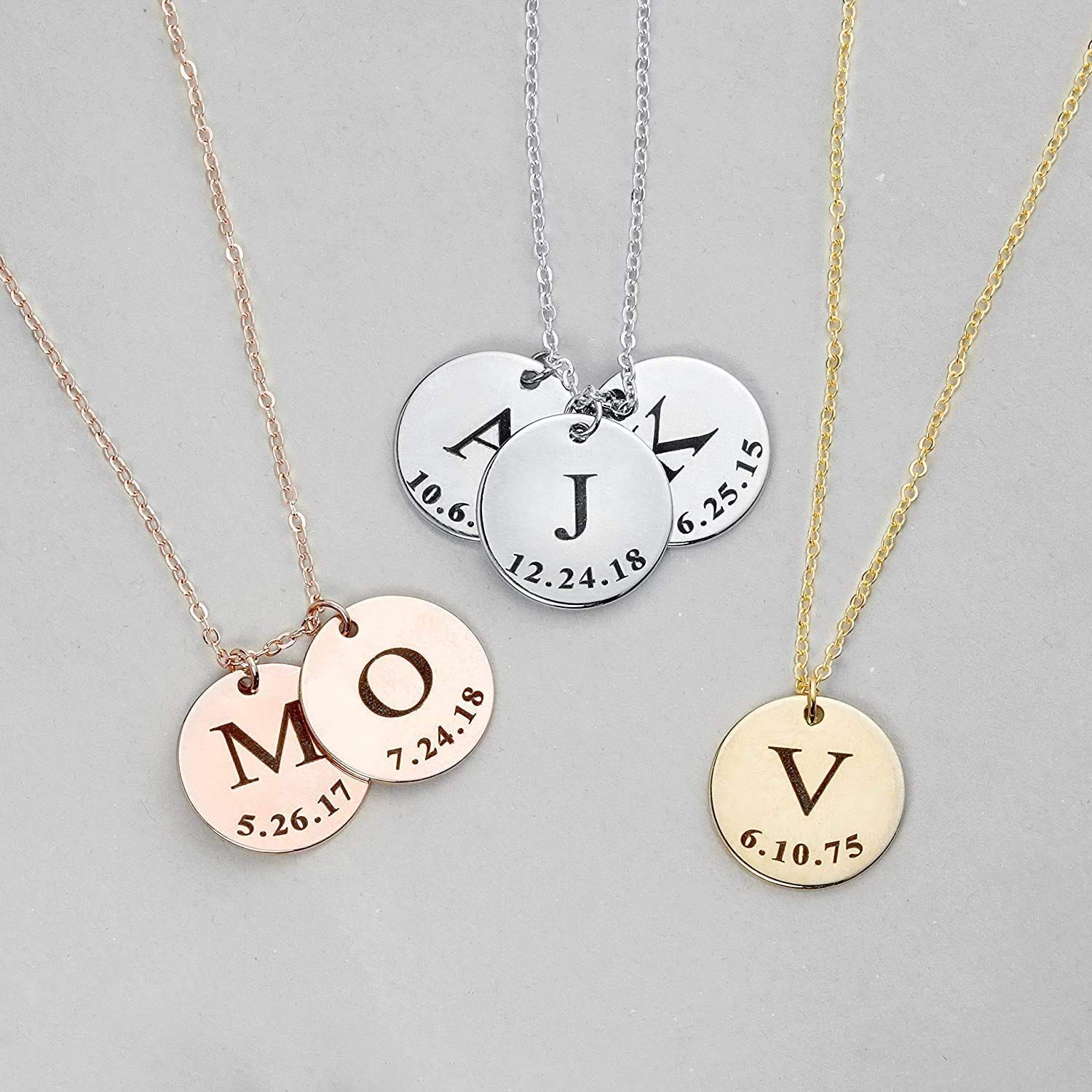 Mothers Day Gift Delicate Initial Disc Necklace Coin Graduation Gift for Her 2021 Amazon Handmade... | Amazon (US)