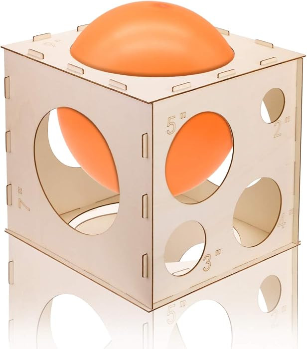 9 Holes Collapsible Wood Balloon Sizer Cube Box from 2" to 10",Balloon Measurement Tool for Birth... | Amazon (US)