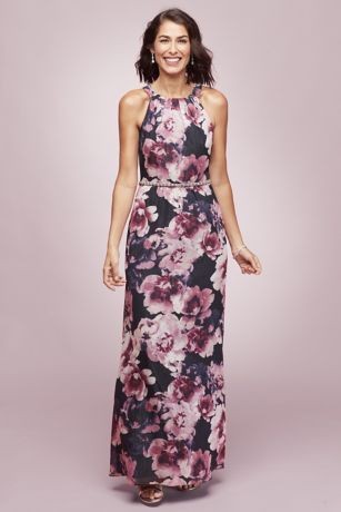 navy floral mother of the bride dress