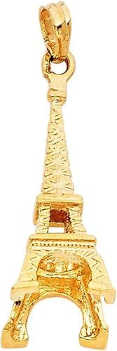 14K Yellow Gold Paris Eiffel Tower Pendant | Amazon (US)