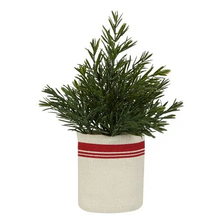 Holiday Time Pine Tree in a Pot Christmas Decoration, 14" | Walmart (US)