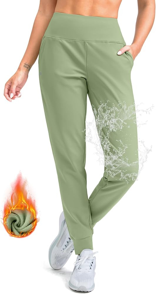 G Gradual Women's Fleece Lined Joggers High Waisted Water Resistant Thermal Hiking Pants Cold Wea... | Amazon (US)