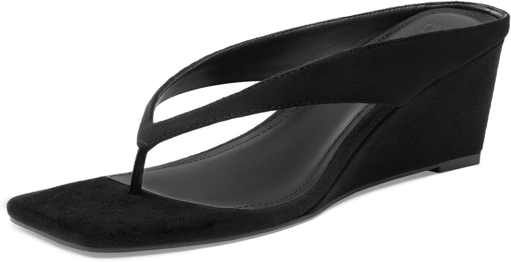 Athlefit Women's Low Wedge Sandals Trendy Dressy Square Open Toe Summer Beach Flip Flops Thong He... | Amazon (US)