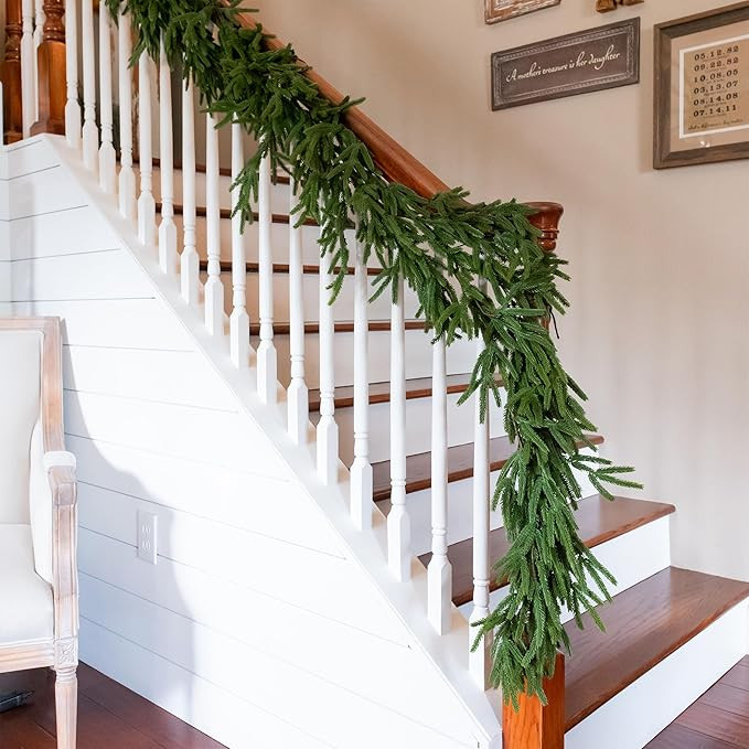 72" Real Touch Norfolk Pine Garland Realistic 6ft, Christmas Garland for Mantle, Stairs, Fireplac... | Amazon (US)