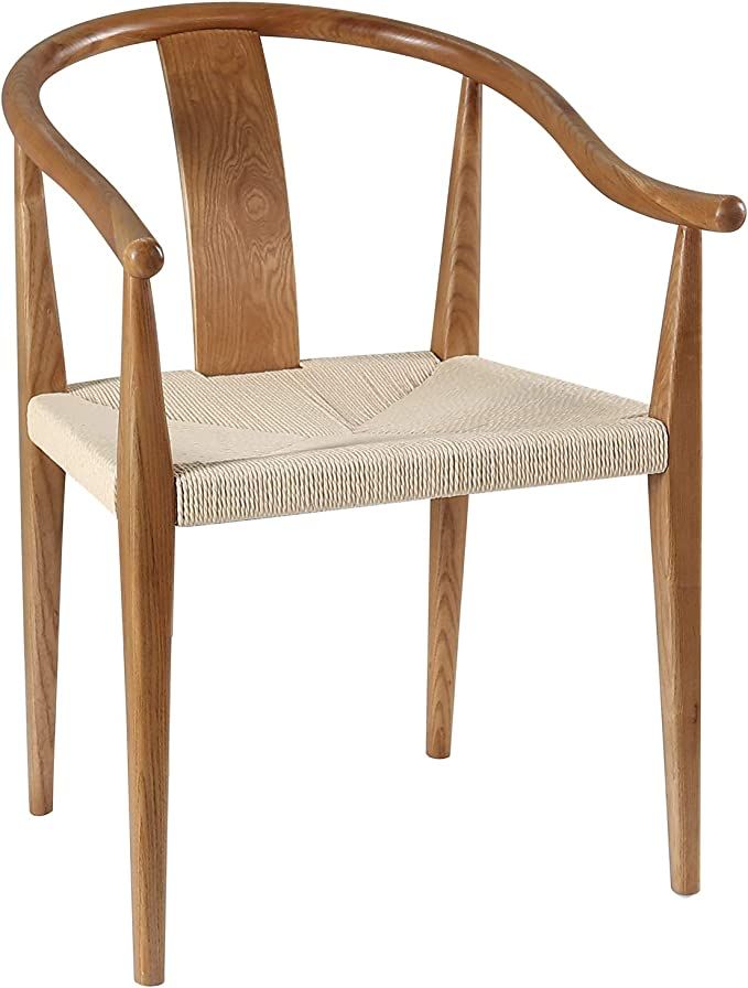 Amazon Brand – Stone & Beam Wishbone Dining Chair with Arms, 21.9"W, Ash Wood, Natural Finish | Amazon (US)