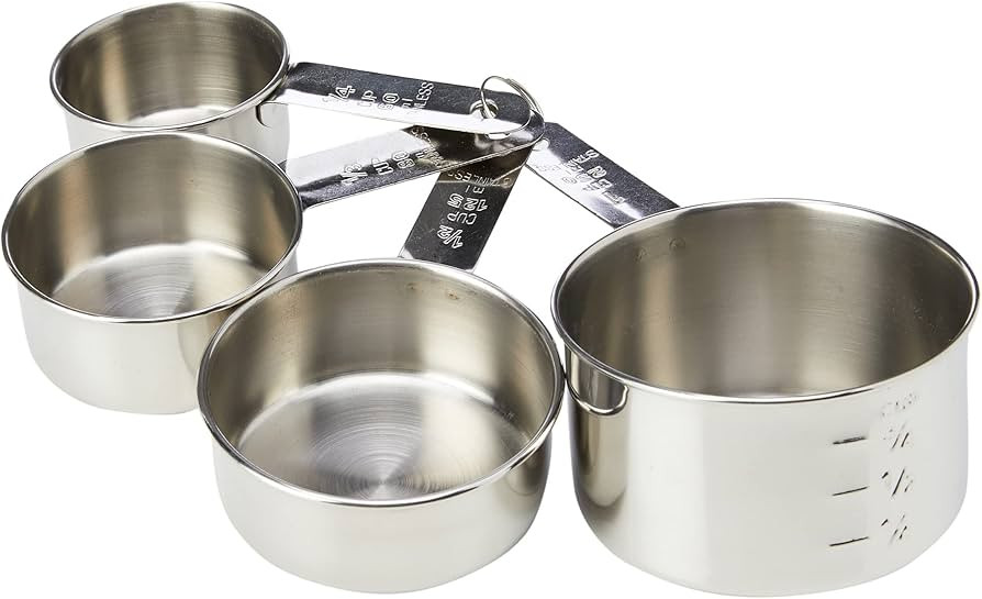 Dexam 17840994 Faringdon Set of 4 Stainless Steel Measuring Cups, 60, 80, 125, 250ml, Silver | Amazon (UK)