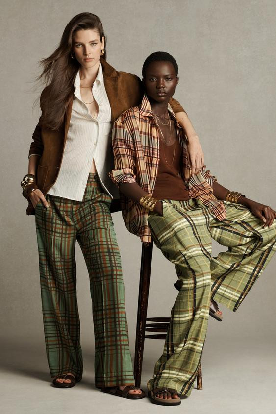 CHECKERED LINEN BLEND TROUSERS ZW COLLECTION | Zara UK