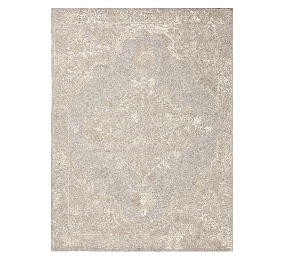 Kenley Tufted Wool Rug, 8 x 10', Gray | Pottery Barn (US)