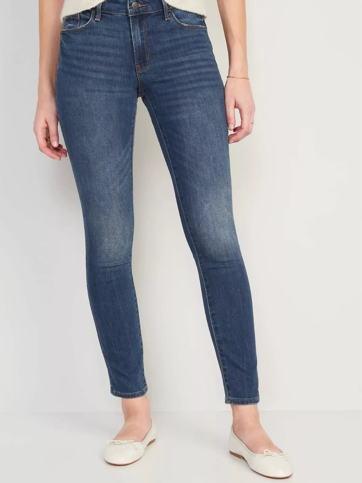 Mid-Rise Pop-Color Rockstar Super Skinny Jeans for Women