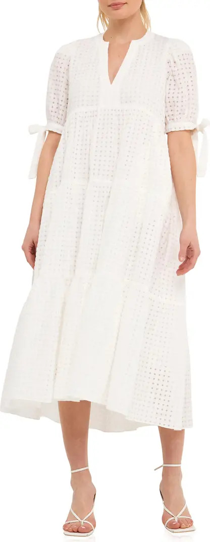 Gingham Tiered Midi Dress | Nordstrom