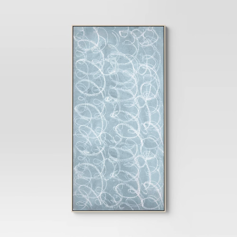 47"" x 24"" Squiggles Framed Printed Canvas Blue - Threshold | Target