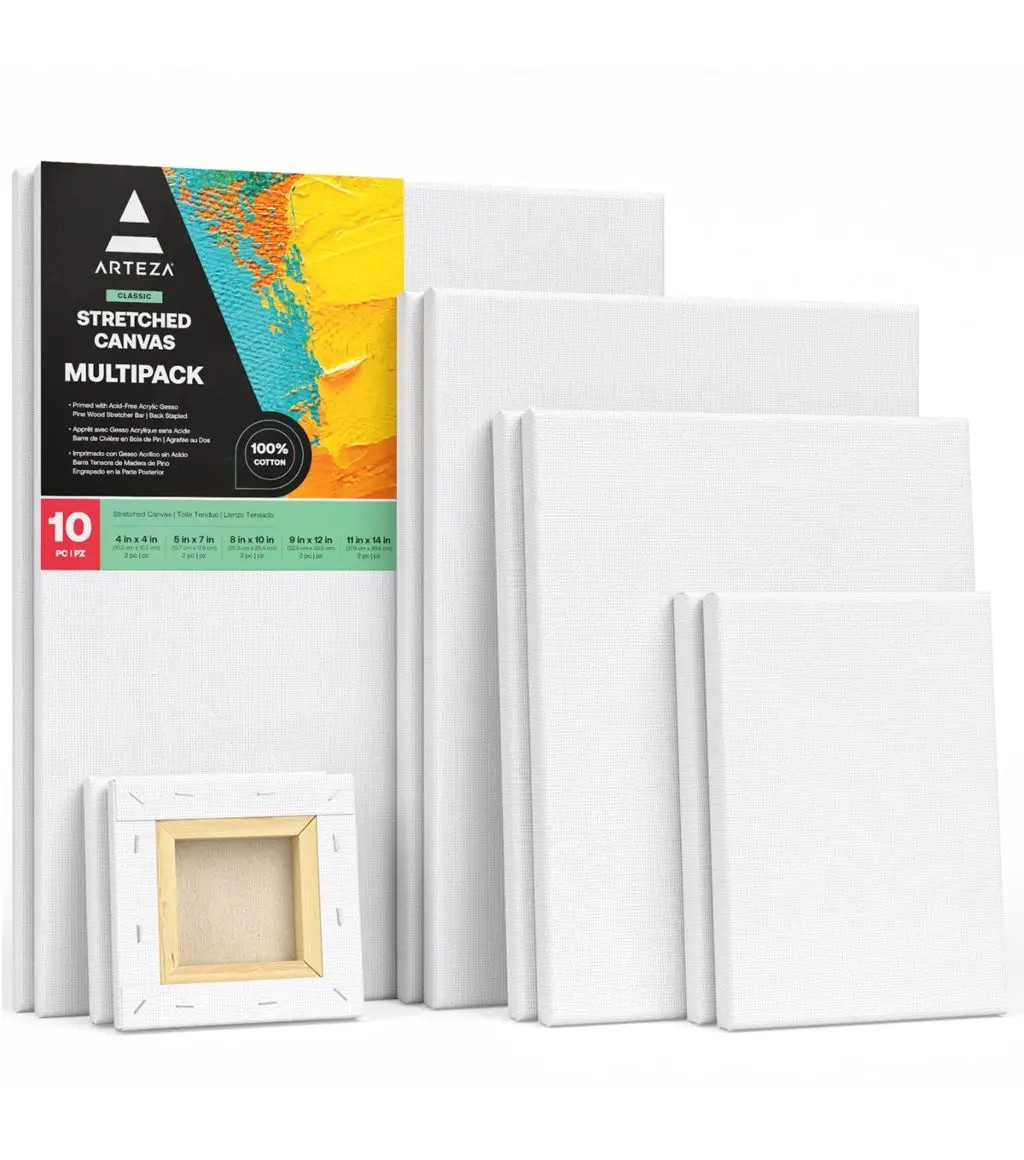 Arteza® Classic Stretched Canvas Medium Multi-Pack, 10 pc. - ARTZ | Plaid Crafts