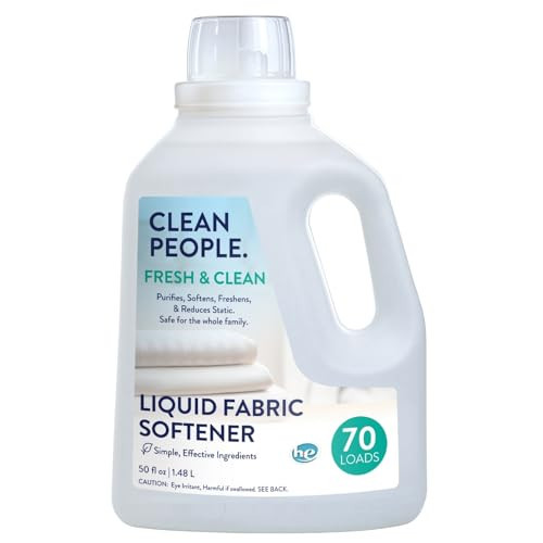 The Clean People Liquid Fabric Softener - Softens & Removes Static Cling - Vegan (50 Fl Oz, Fresh & Clean) | Amazon (US)