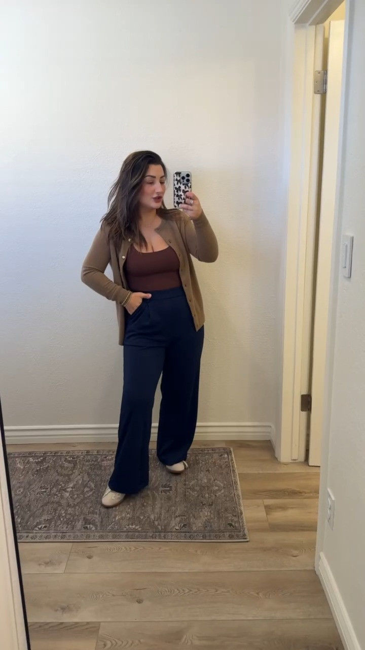 Love these pants from Halara! Petite friendly!! 

Pants size small petite 
Tank size small 
Cardigan size xs 

5'0" 140lbs

#LTKootd #LTKSaleAlert #LTKPetite