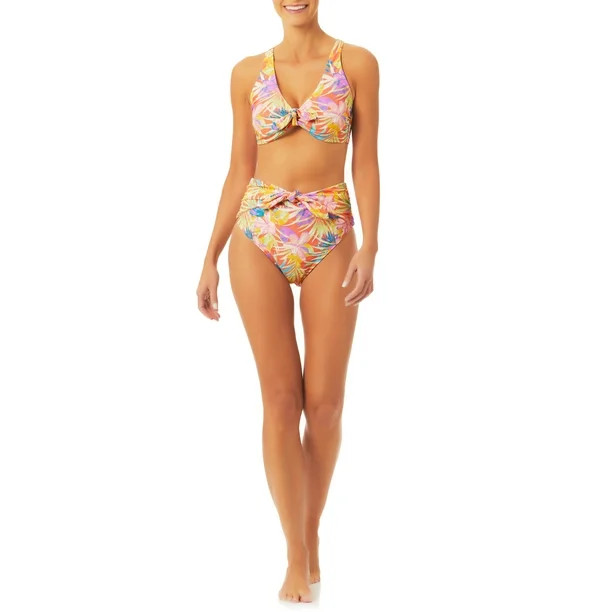 Time and Tru Women’s Roaring Good Time Mid Rise Reversible Bottom Swimsuit - Walmart.com | Walmart (US)