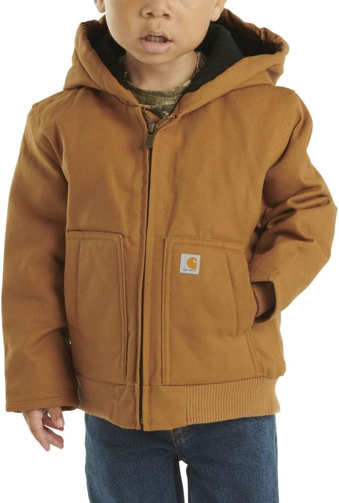 Carhartt Kid's CP8552 Canvas Insulated Hooded Active Jac - Boys | Amazon (US)