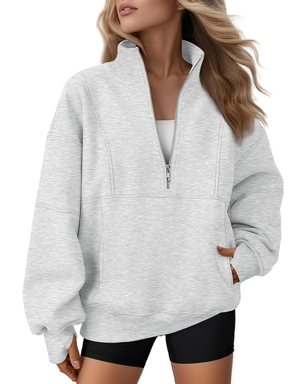 AUTOMET Womens Quarter Zip Oversized Sweatshirts Teen Fleece Pullover Hoodies 2026 Mock Neck Swea... | Amazon (US)