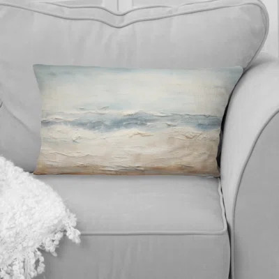 Modern Coastal Beige And Grey River - Coastal Ocean Printed Throw Pillow | Wayfair North America