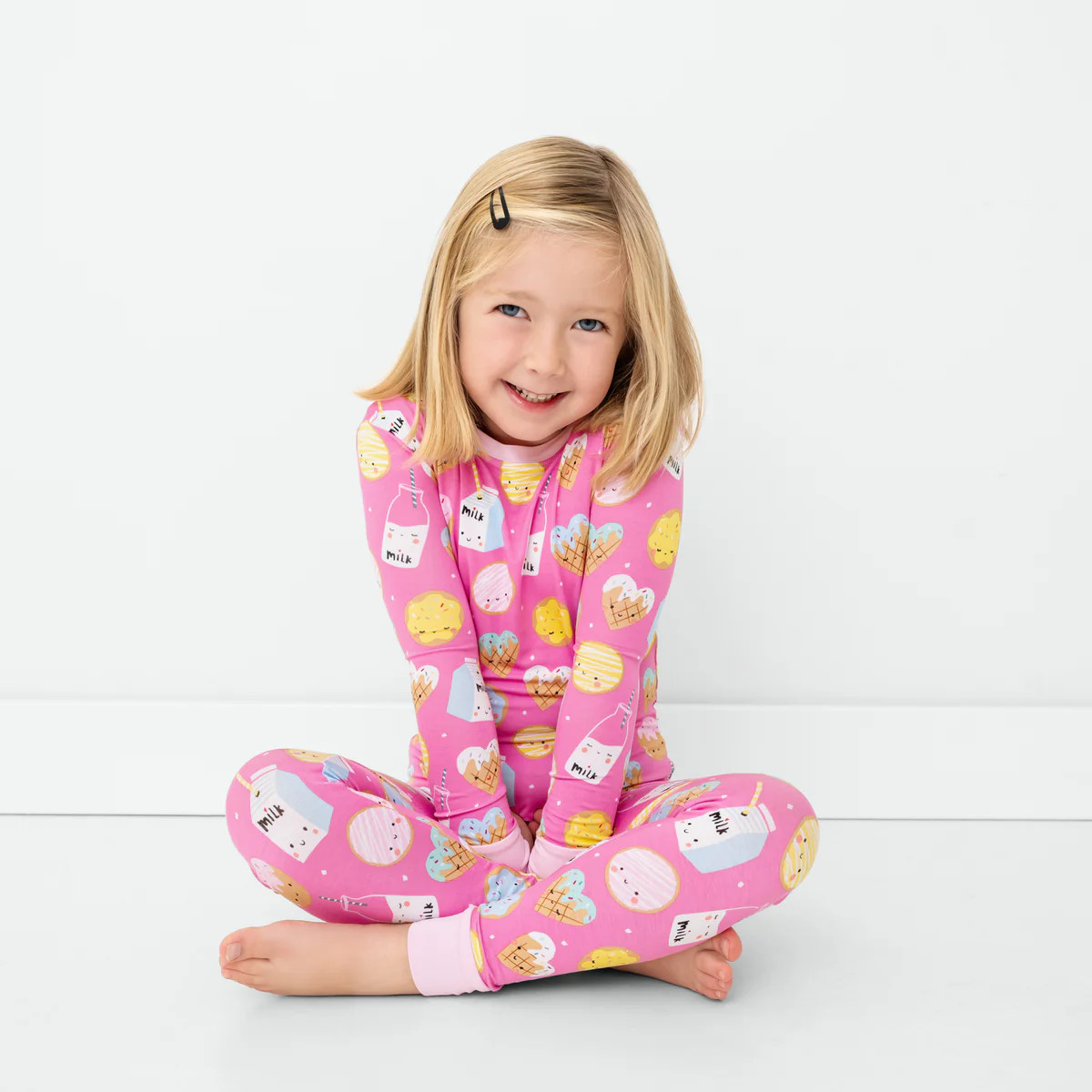Pink Cookies & Milk Two-Piece Pajama Set | Little Sleepies