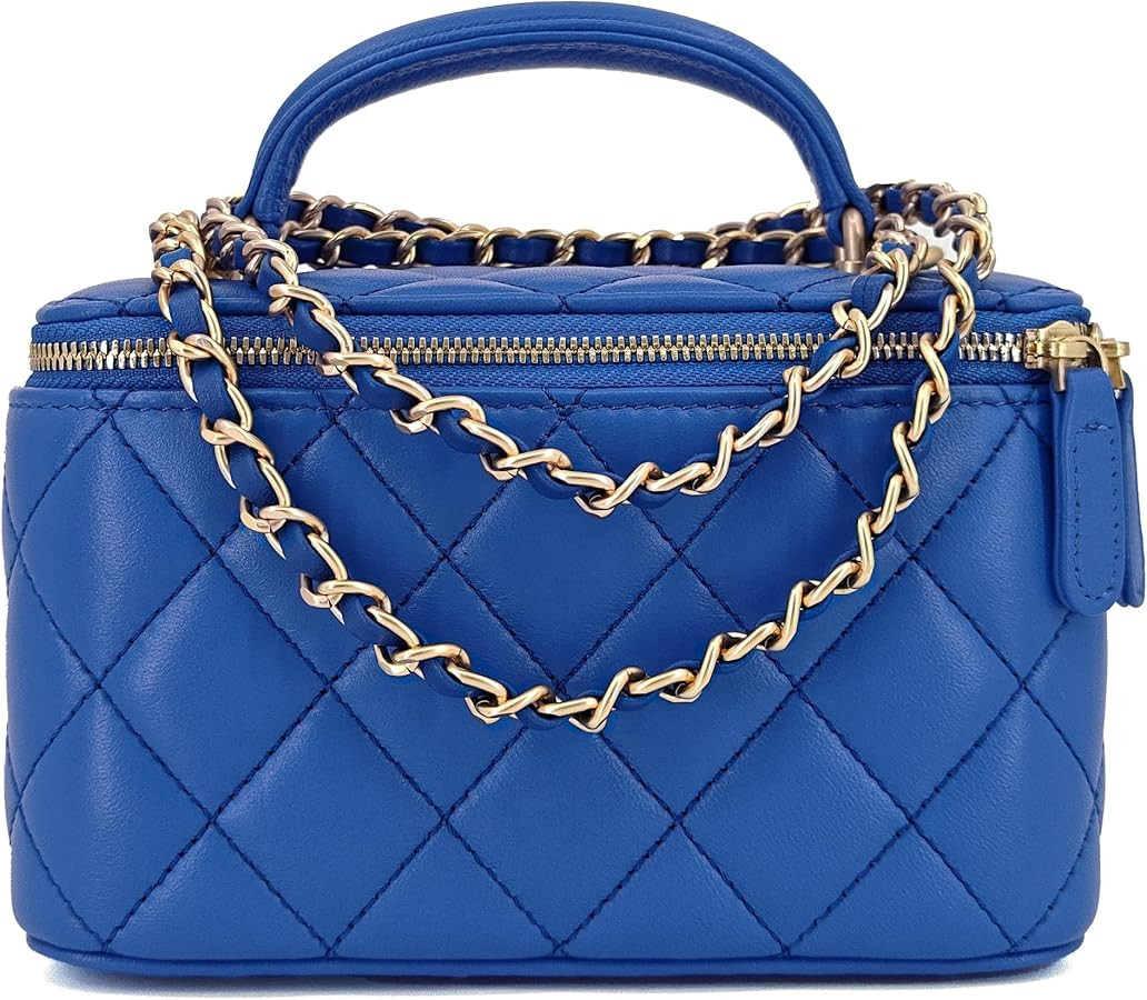 Small Genuine Leather Purse Quilted Crossbody Bag for Women, Mini Top-Handle Shoulder Handbag w/G... | Amazon (US)