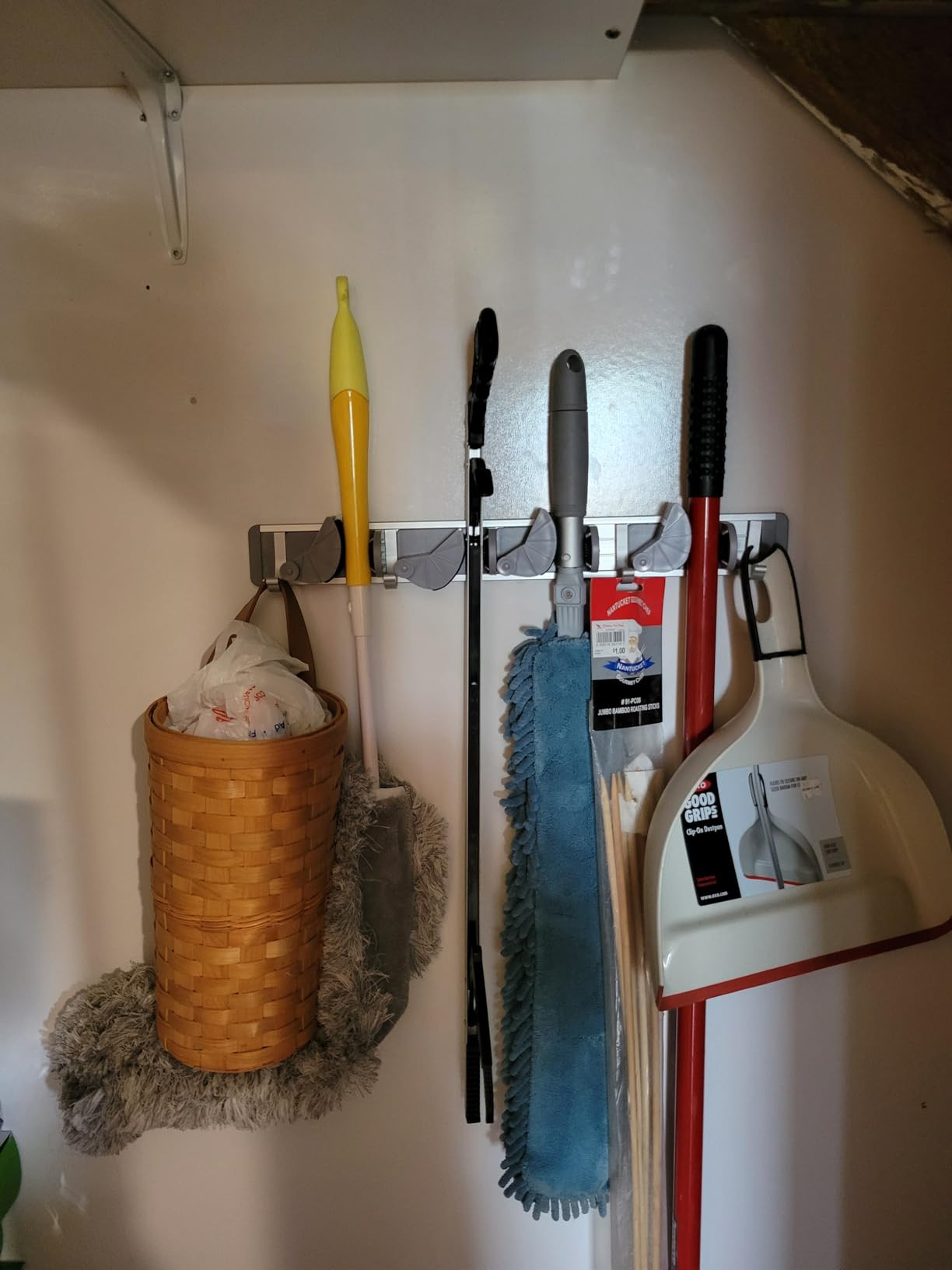 Holikme Mop Broom Holder Wall Mount Metal Pantry Organization and Storage Garden Kitchen Tool Org... | Amazon (US)