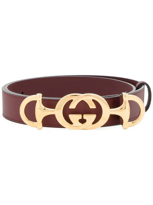 Leather belt with Interlocking G Horsebit | Farfetch (US)