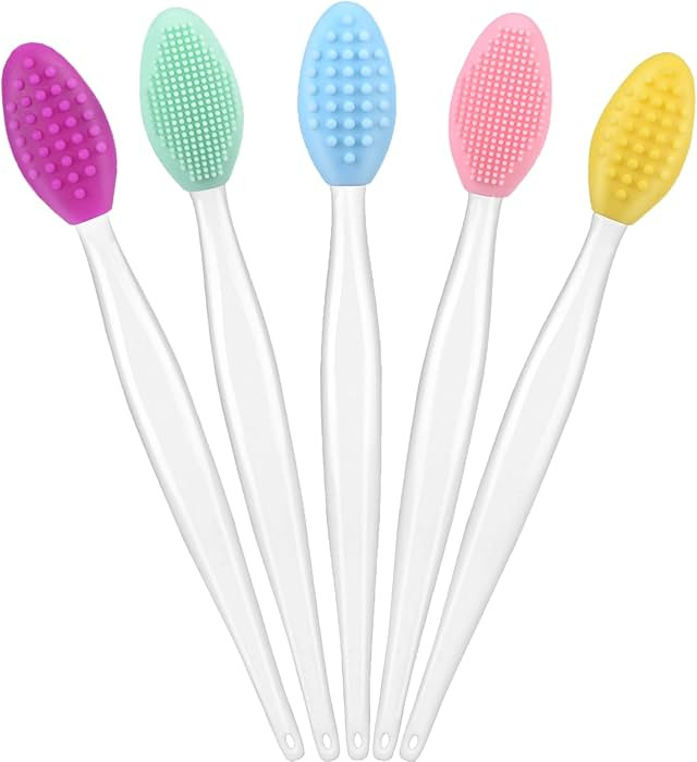 5 Pcs Lip Scrub Brush,Lip Scrubber Exfoliator,Double-Sided Silicone Lip Brush Tool for Men Women ... | Amazon (US)
