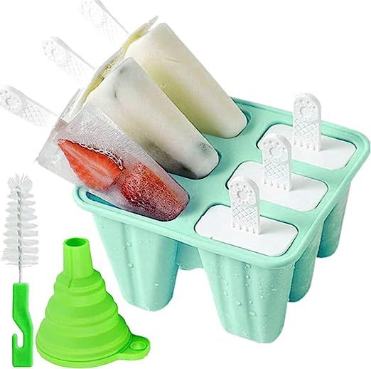Popsicle Mould，Popsicle Molds 6 Pieces Silicone Ice Pop Molds BPA Free Popsicle Mold Reusable E... | Amazon (US)