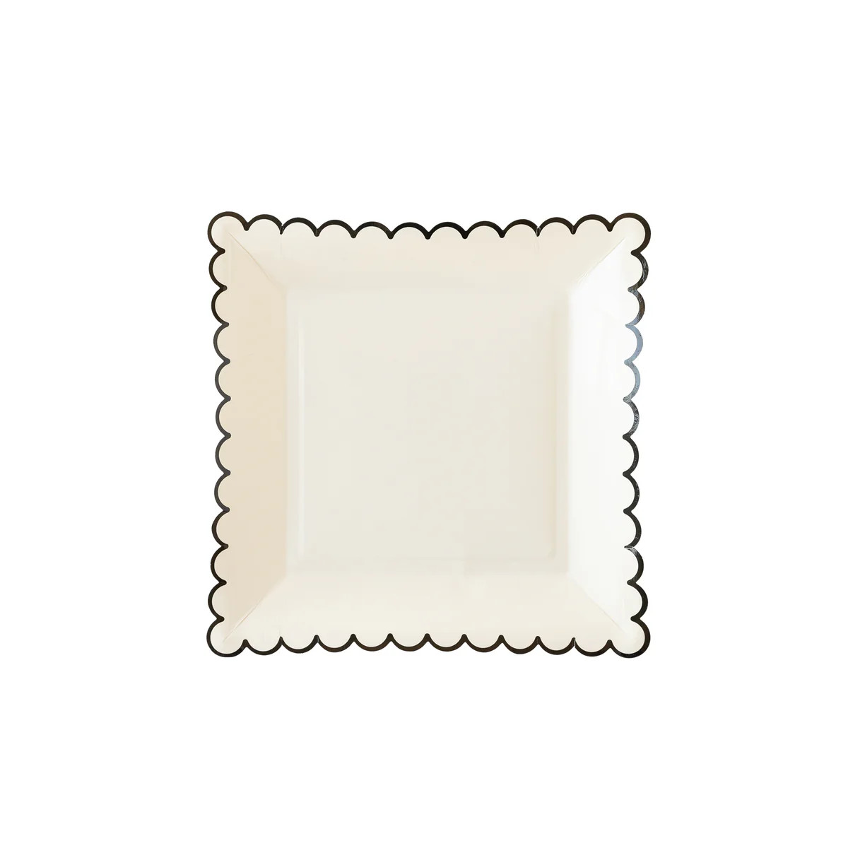 Ephemera Halloween White With Black Edge Scallop Plate | My Mind's Eye