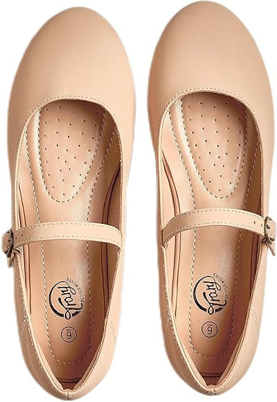 Trary Mary Jane Shoes Women, Women's Flats, Ballet Flats for Women, Round Toe Black Flats Shoes W... | Amazon (US)