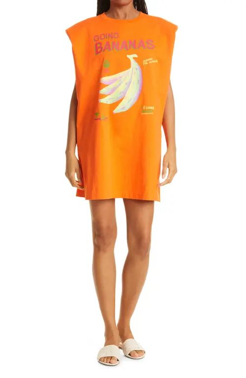 FARM Rio Going Bananas Cotton T-Shirt Dress in Orange at Nordstrom, Size X-Large | Nordstrom