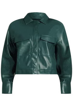 Cropped Faux Leather Jacket | Eloquii