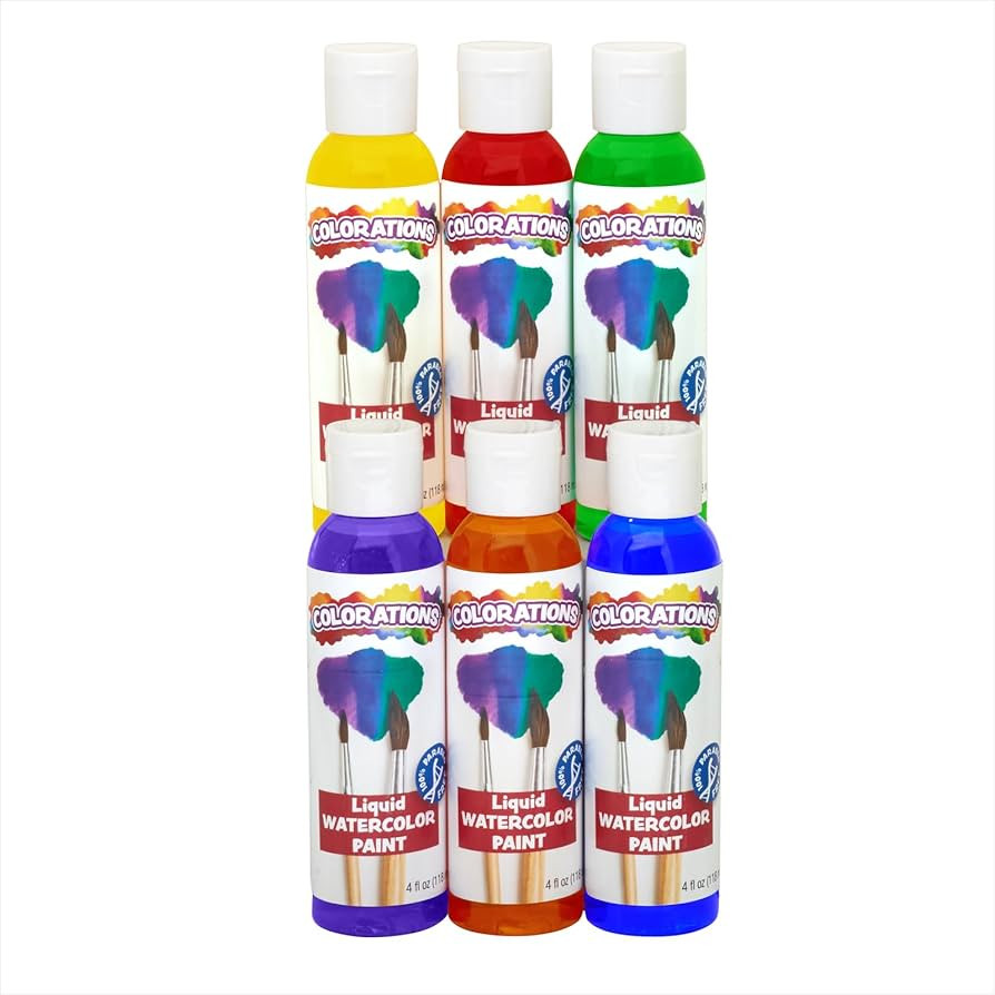Colorations - LWPACK Liquid Watercolor Paint, 4 fl oz, Set of 6, Non-Toxic, Painting, Kids, Craft... | Amazon (US)