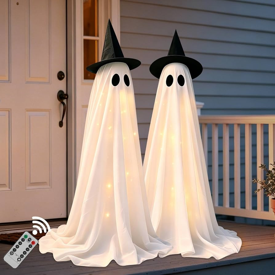 DAZONGE 2Pack Halloween Ghost Decorations Outdoor with Remote Lights | Amazon (US)