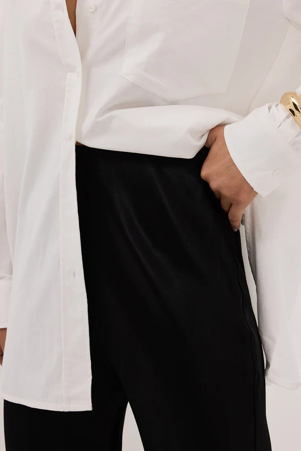 NIKKI BLACK SATIN BIAS PANT | DISSH