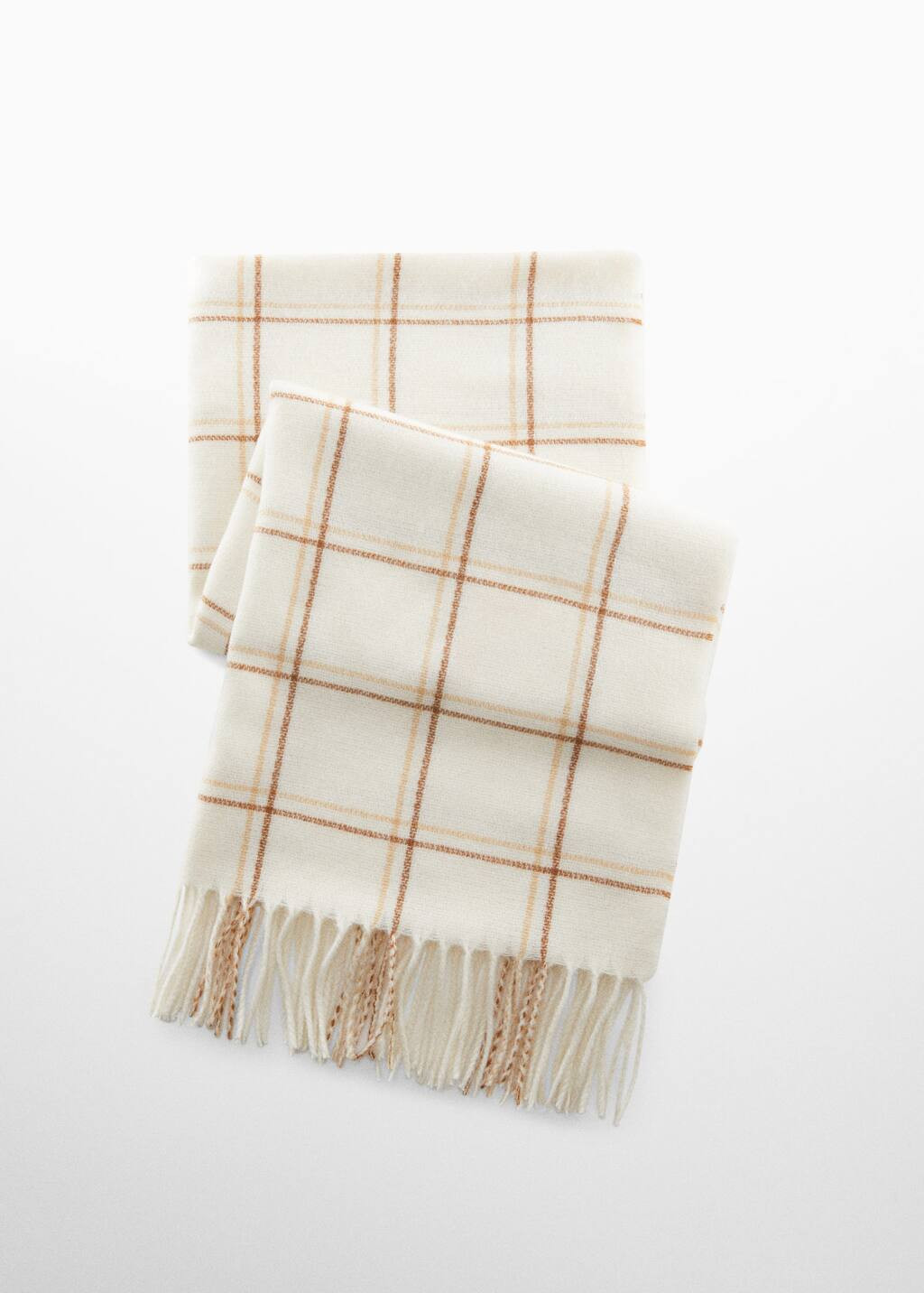 Fringed check scarf -  Women | Mango USA | MANGO (US)