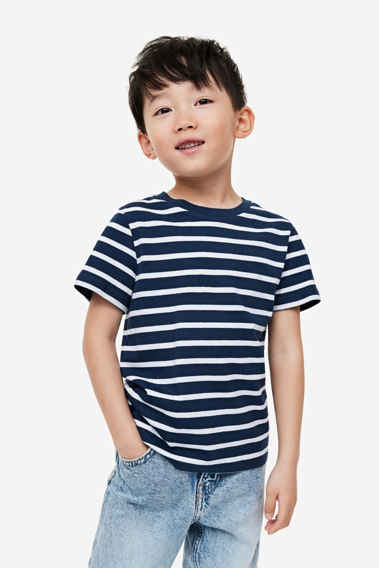 3-pack T-shirts - Dark blue/light gray melange - Kids | H&M US | H&M (US + CA)