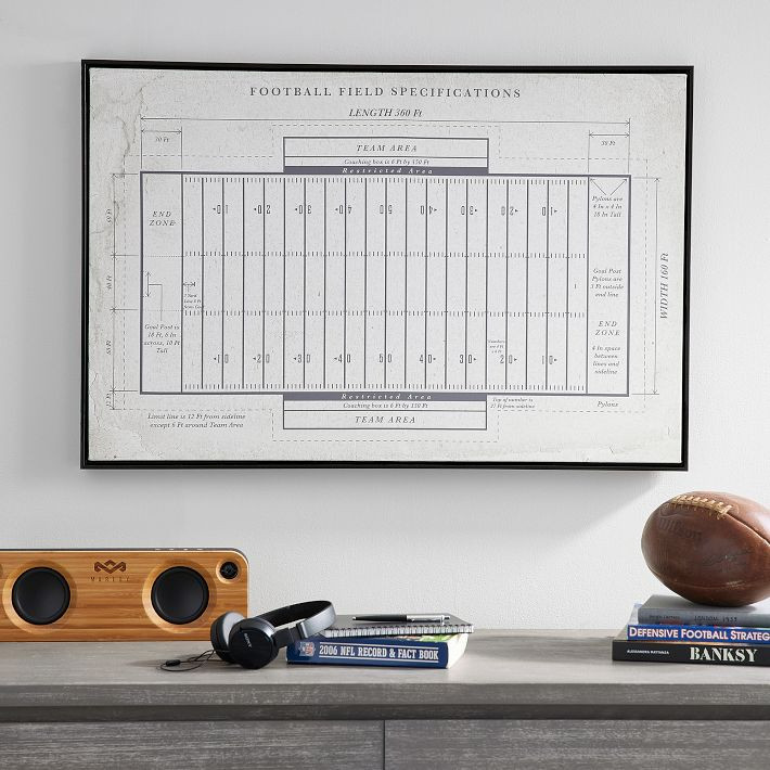 Football Vintage Framed Sports Art | Pottery Barn Teen