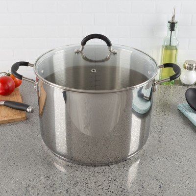 Hastings Home Large Stainless Steel 12-Qt Stock Pot With Lid – 11.5" x 7.5" | Target