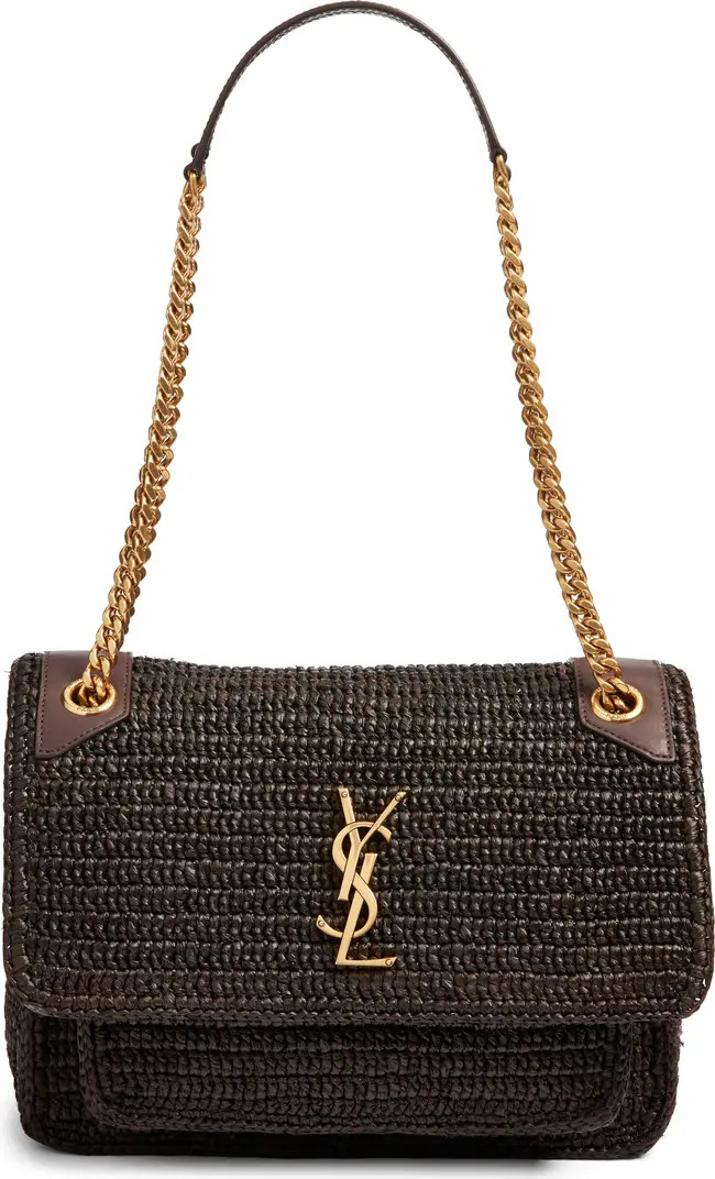 Medium Niki Woven Raffia Shoulder Bag | Nordstrom